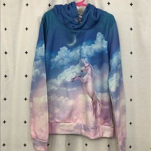 Girls unicorn sweatshirt with hoodie